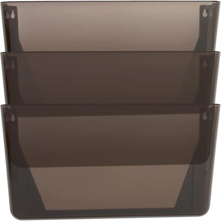 Lorell Wall File Pockets 14.8" Height x 13.1" Width x 4.3" Depth Smoke, PK3 60002